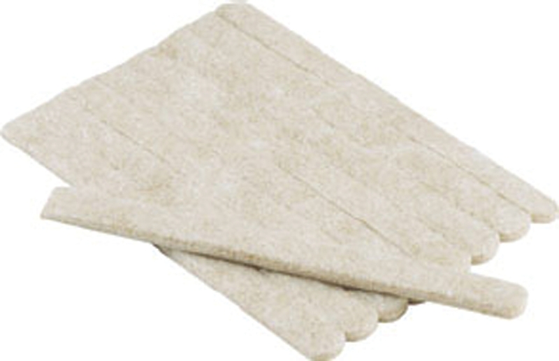 Shepherd Hardware 9954 Heavy-Duty Self-Adhesive Furniture Strip, Felt, Beige, 6 in L, 1/2 in W, Rectangular