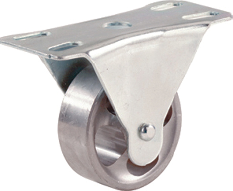 Shepherd Hardware 9182 Rigid Caster, 2 in Dia Wheel, 1-1/4 in W Wheel, Iron Wheel, Silver, 125 lb