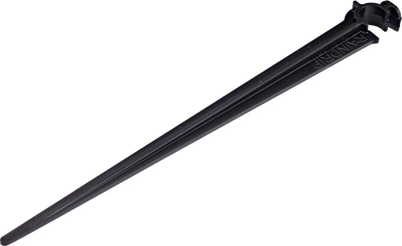 Raindrip 380050B Tubing Support Stake, 4 in L, 1/4 in Connection, Plastic, Black