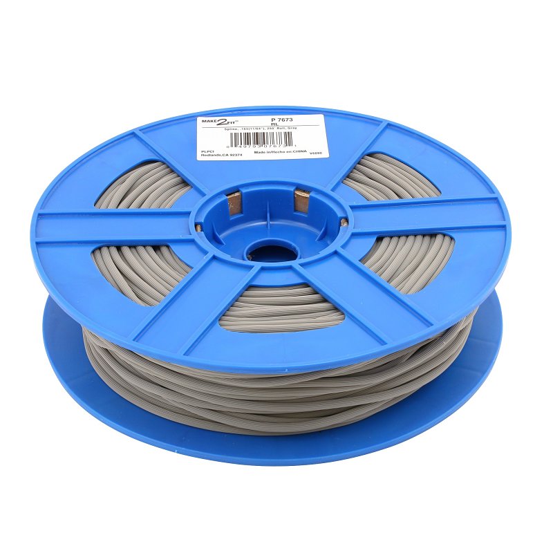 Make-2-Fit P 7673 Screen Retainer Spline, 0.165 in D, 250 ft L, Vinyl, Gray, Round