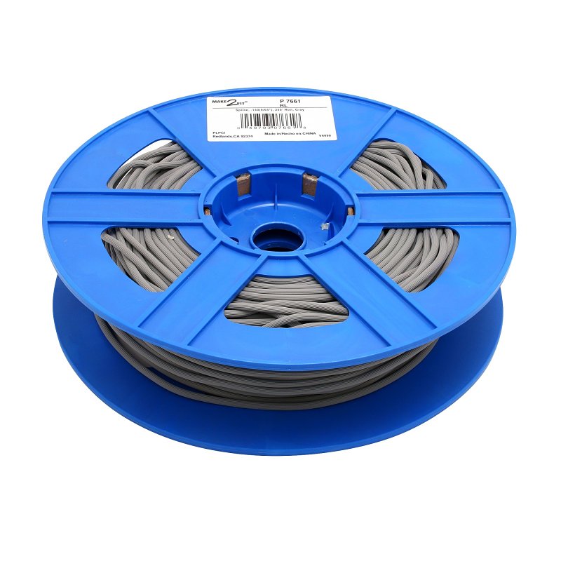 Make-2-Fit P 7661 Screen Retainer Spline, 0.140 in D, 250 ft L, Vinyl, Gray, Round