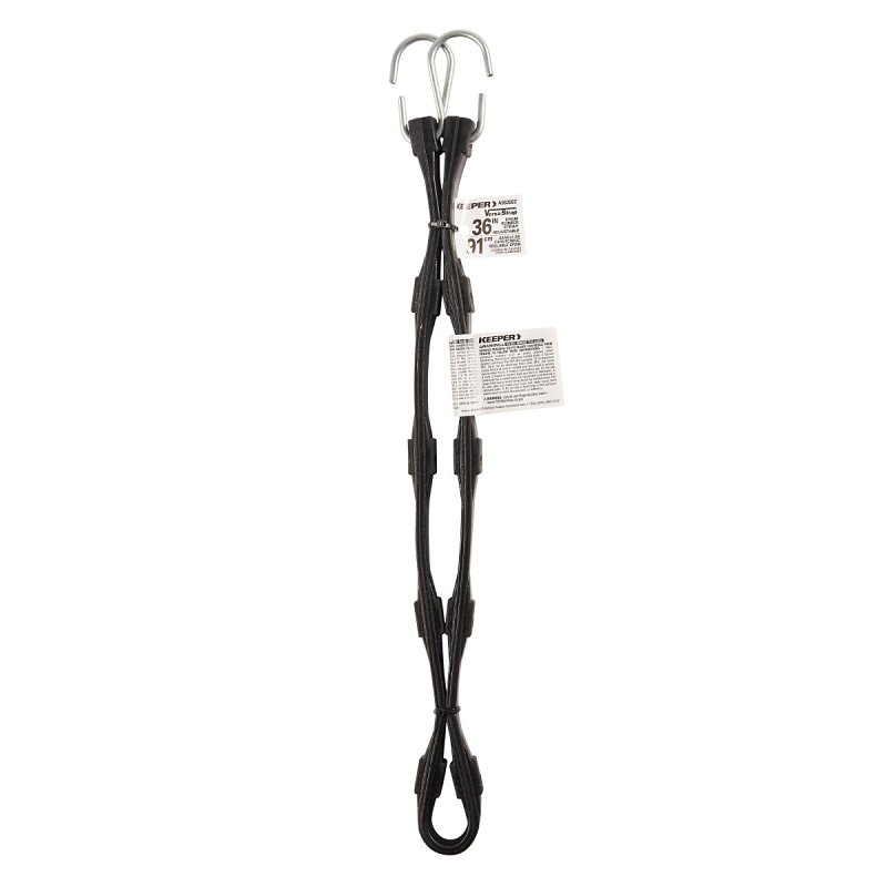 Keeper A06268Z Rubber Strap 36 in L Rubber Black Hook End
