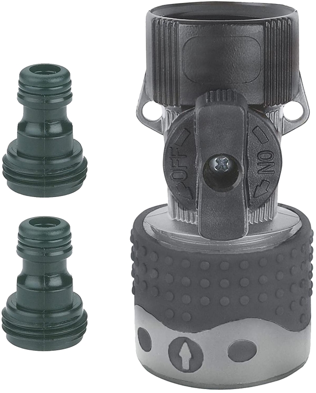 Gilmour 823724-1001 Quick-Connect Set with Shut-Off Valve, Female x Male, Polymer