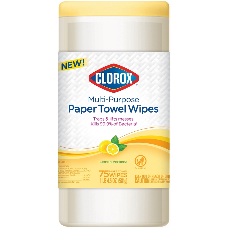 Clorox Lemon Verbena Scent Disinfecting Wipes 75 ct Pack of 6