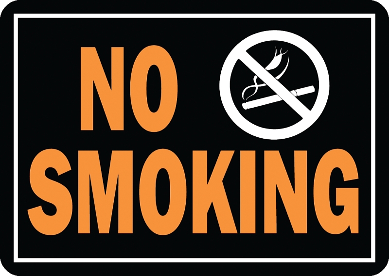 Hy-Ko Hy-Glo Series A00811 Identification Sign, Rectangular, NO SMOKING, Fluorescent Orange Legend, Black Background, Pack of 12