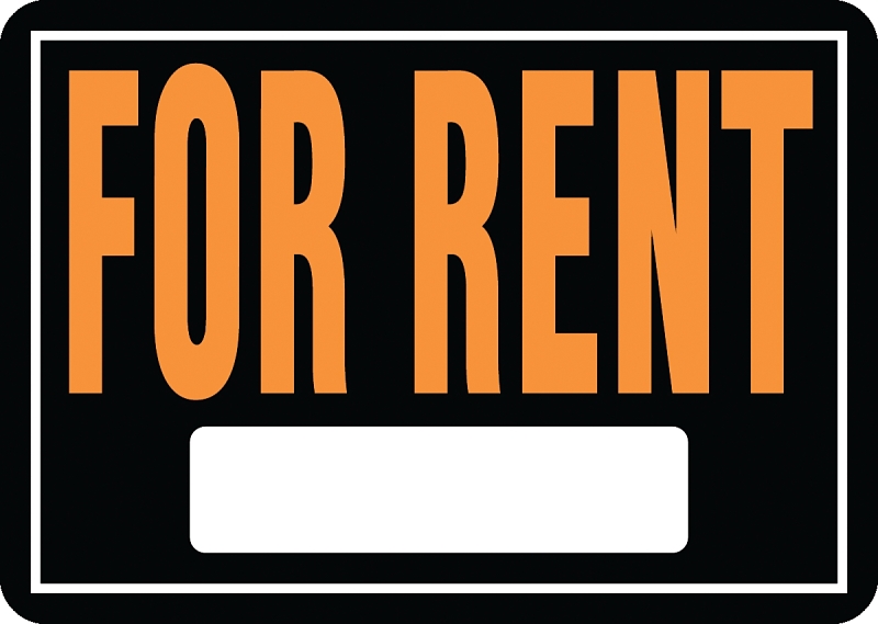 Hy-Ko Hy-Glo Series A00802 Identification Sign, Rectangular, FOR RENT, Fluorescent Orange Legend, Black Background, Pack of 12