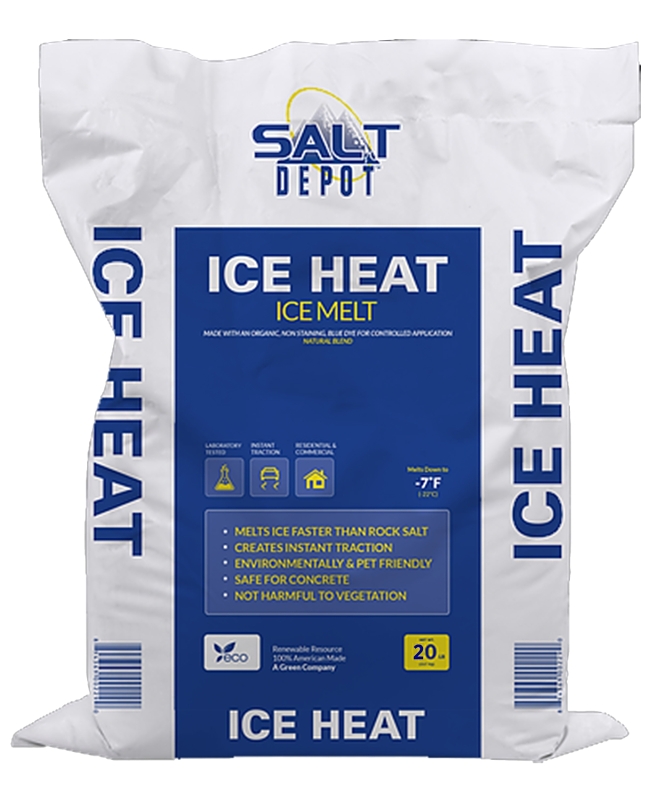 Salt Depot IH20 ICE HEAT Ice Melt, Crystalline, Blue, Slightly Aromatic, 20 lb Bag