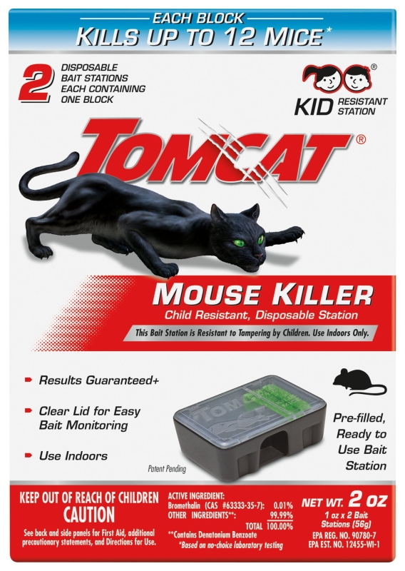 Tomcat 0371510 Disposable Mouse Bait Station, 1-1/2 in L, 2-5/8 in W, 3-3/4 in H, Emerald Green