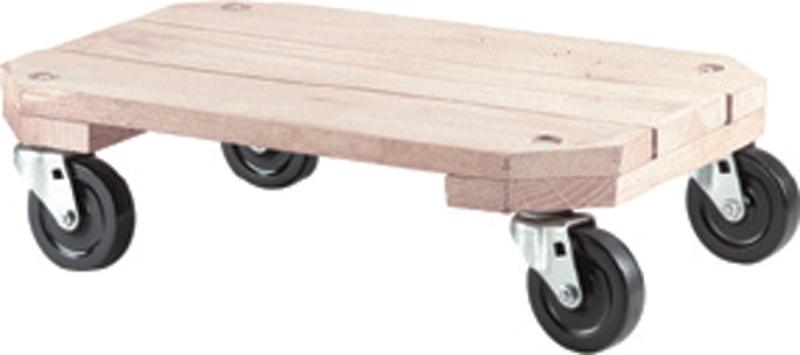 Shepherd Hardware 9854 Plant Dolly, 360 lb, 12 in W, 18 in L, Wood Platform, Swivel Caster, Rubber Caster