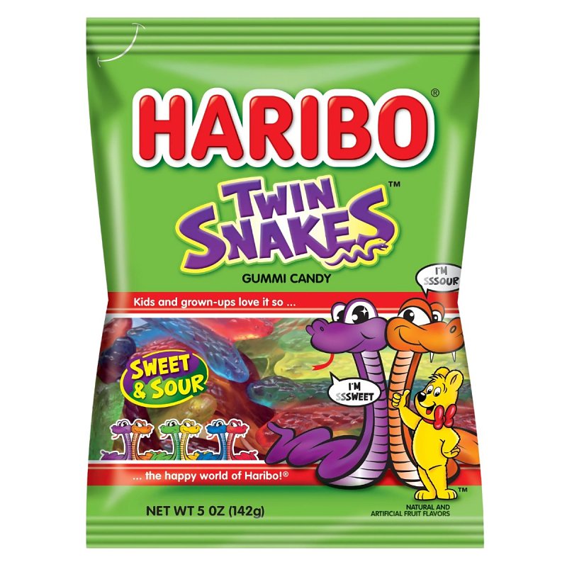 Haribo 37754 Gummi Candy, Apple, Blueberry, Blackcurrant, Cherry, Lemon, Orange, 5 oz Bag, Pack of 12