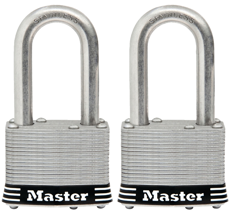 Master Lock 1SSTLFHC Padlock, Keyed Alike Key, 5/16 in Dia Shackle, 1-1/2 in H Shackle, Stainless Steel Shackle