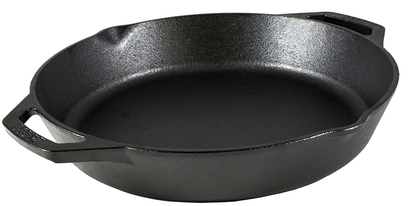 Lodge L10SKL Seasoned Skillet with Dual Handle, 12 in Dia, Iron, Black, Non-Stick: Yes, Dishwasher Safe: No
