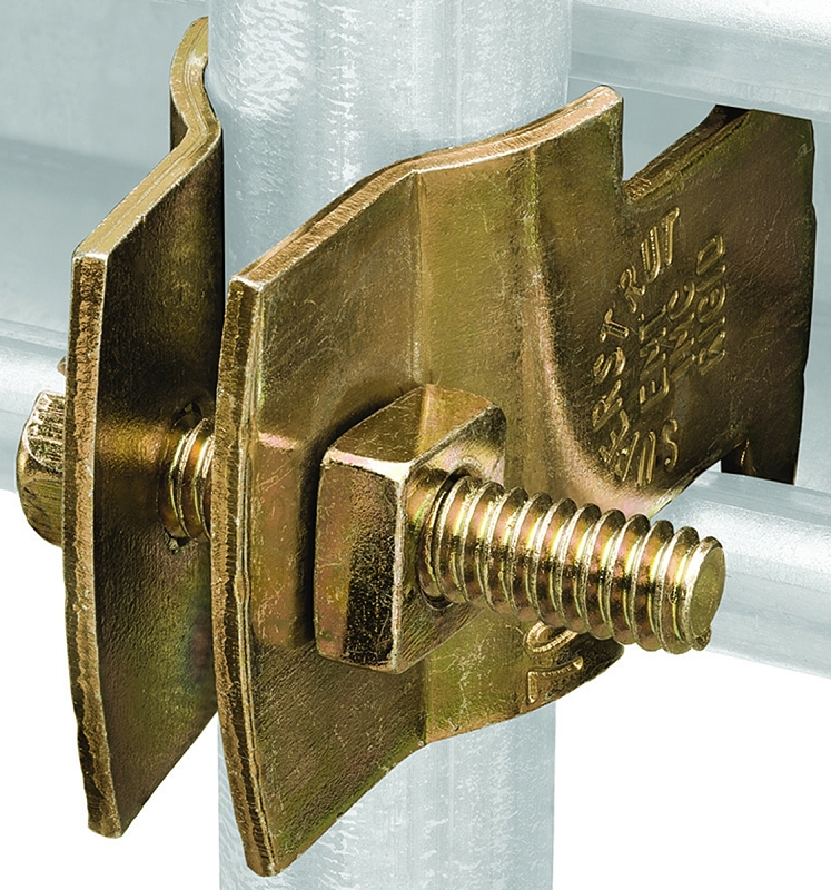 SuperStrut Z703 3/4-25 Pipe Clamp, 3/4 in, Steel, Gold Galvanized, Channel Mounting