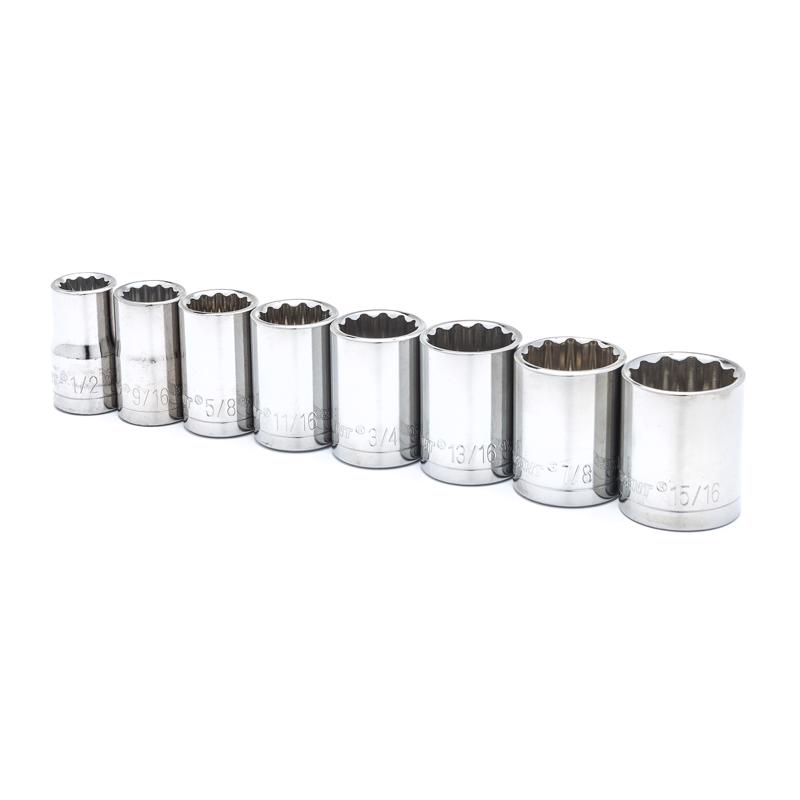 Crescent 1/2 in. X 1/2 in. drive SAE 12 Point Socket Set 8 pc