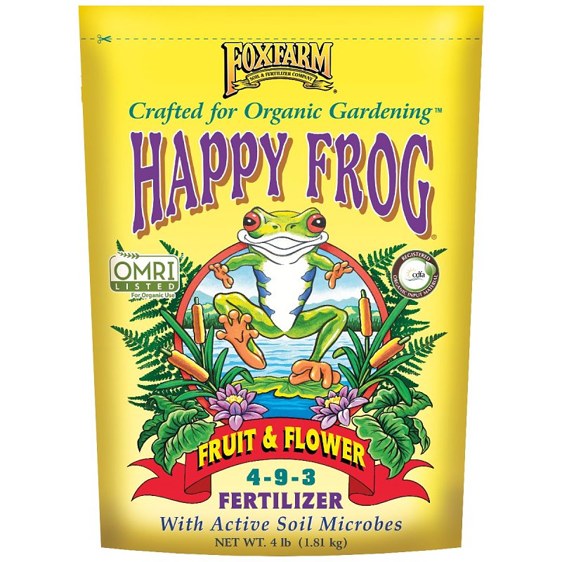 Happy Frog FX500527 Fruit and Flower Fertilizer, 4 lb, Solid, 4-9-3 N-P-K Ratio