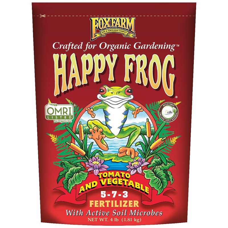 Happy Frog HFTV4 Tomato/Vegetable Fertilizer, 4 lb Bag, Granular, 5-7-3 N-P-K Ratio