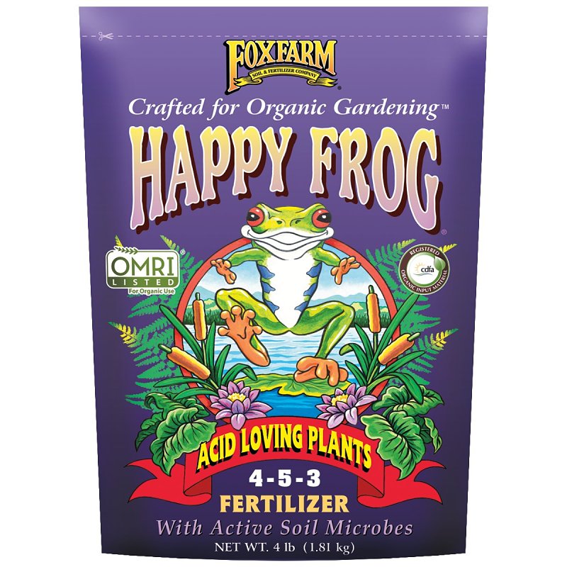Happy Frog HFACID4 Acid Loving Plant Fertilizer, 4 lb Bag, Granular, 4-5-3 N-P-K Ratio