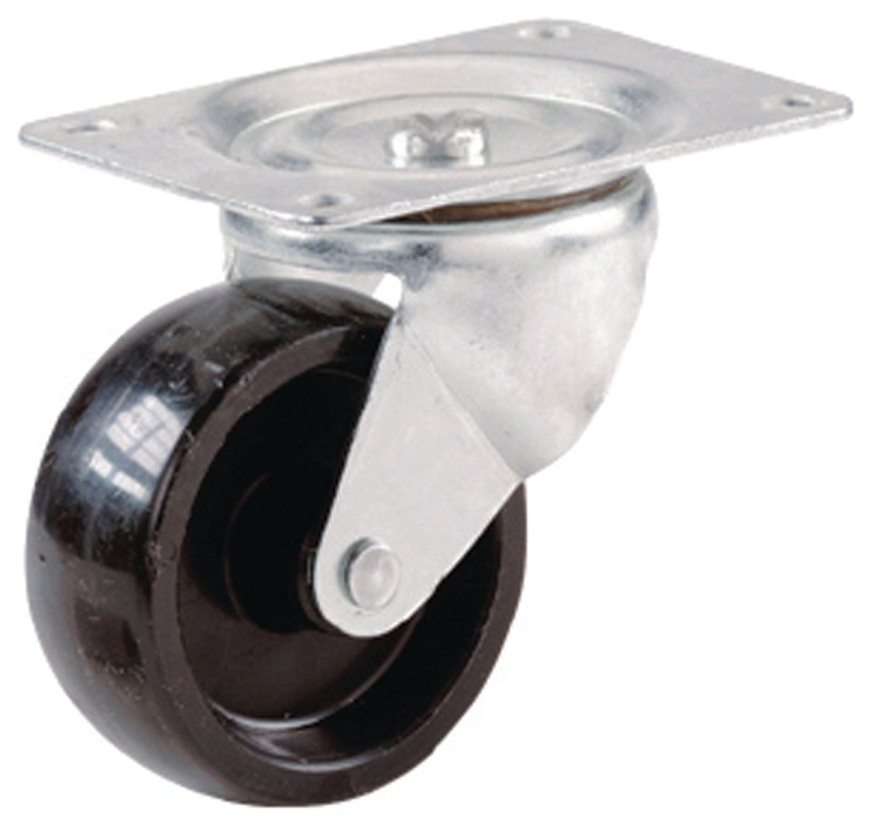 Shepherd Hardware 9394 Swivel Caster, 3 in Dia Wheel, 1-1/4 in W Wheel, Polypropylene Wheel, Black, 210 lb