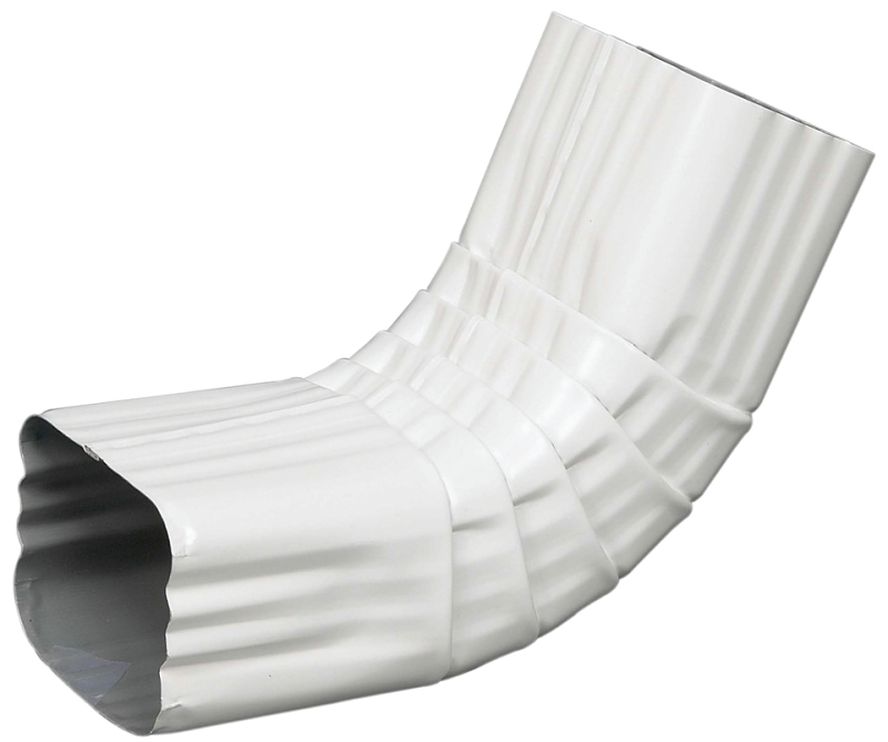 Amerimax 47264 Elbow, 3 x 4 in Gutter, Aluminum, White