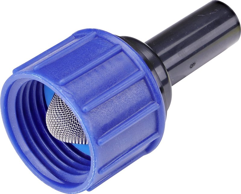 Raindrip 325G00UB Swivel Adapter, 1/4 x 3/4 in Connection, Compression x MHT, Plastic, Black/Blue