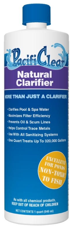 PacifiClear F063001012PC Natural Clarifier, 1 qt Bottle, Liquid
