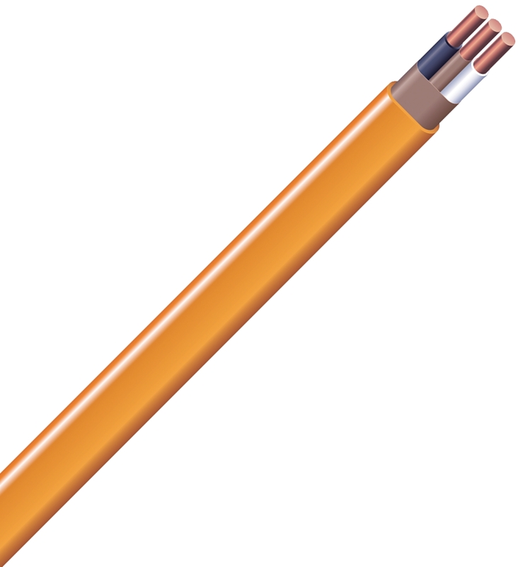 Romex 10/2NM-WGX50 Sheathed Cable, 10 AWG Wire, 2-Conductor, 50 ft L, Copper Conductor, PVC Insulation, Nylon Sheath