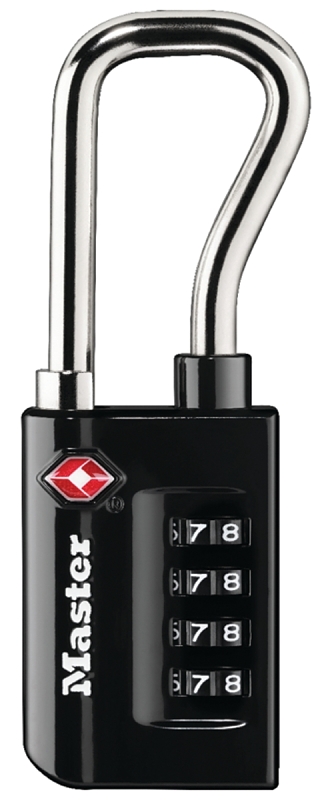 Master Lock 4696D Luggage Lock, Keyless/Non-Keyed Key, Extended Reach Shackle, 1/4 in Dia Shackle, 1-7/8 in H Shackle