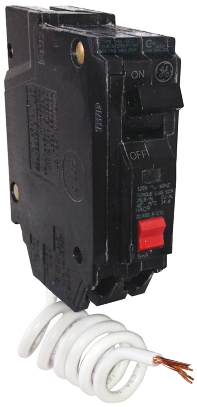 GE Industrial Solutions THQL1115GFTP Feeder Circuit Breaker, 15 A, 1-Pole, 120 V, Non-Interchangeable Trip