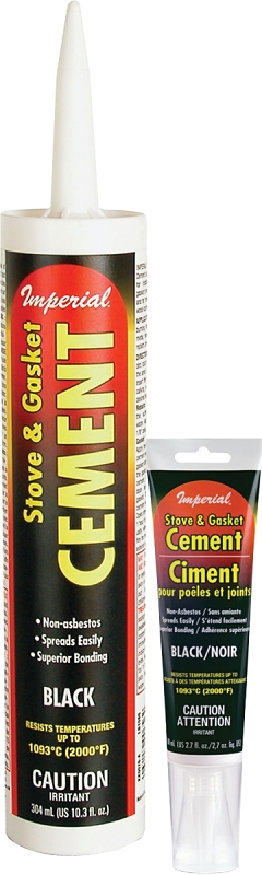 Imperial KK0076 Stove and Gasket Cement, Carbon/Kaolin Clay/Sodium Silicate, 10.3 oz Cartridge