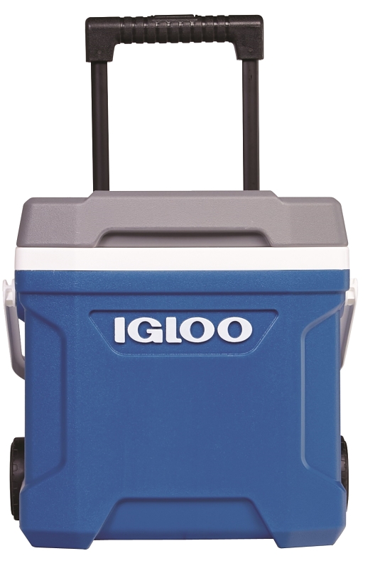 Igloo Latitude Series 0034825 Roller Cooler, 24 Cans, 16 qt Cooler, Plastic, Indigo Blue/Meteorite