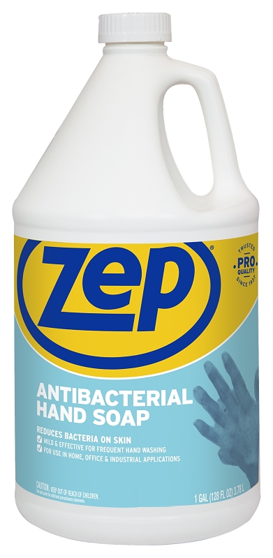 Zep R46124 Antibacterial Hand Soap, Viscous Liquid, Amber, Clean, 128 oz Bottle, Pack of 4