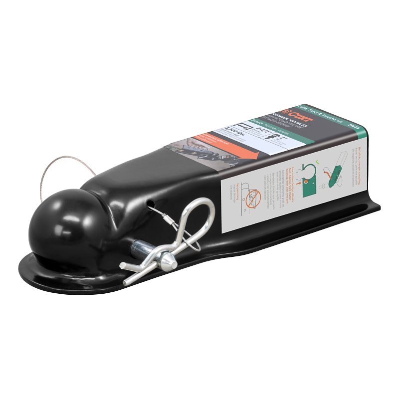 Curt QuickPin Series 25471 No-Latch Trailer Coupler, 3500 lb, 2 in Ball, Powder-Coated