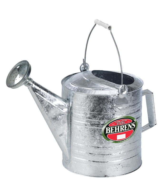 Behrens 208RH Watering Can, 2 gal Can, Non-Diverter Spout, Steel, Steel Gray, Hot-Dipped Galvanized