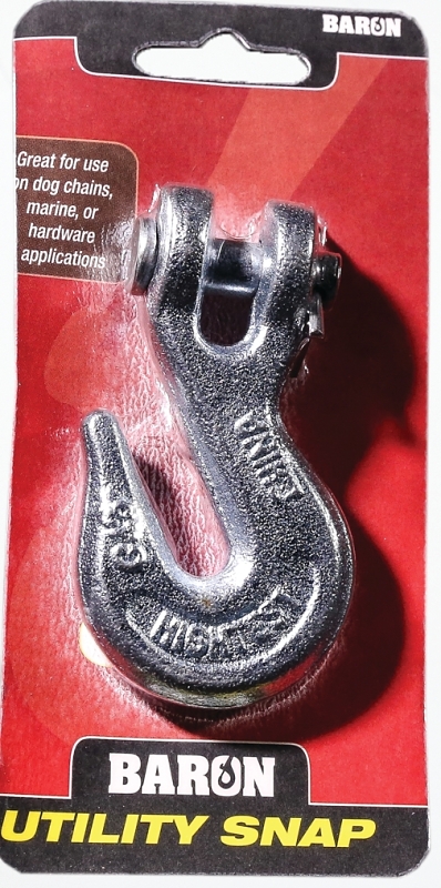 Baron C-330-3/8 Clevis Grab Hook, 3/8 in, 5400 lb Working Load, 43 Grade, Alloy Steel, Electro-Galvanized