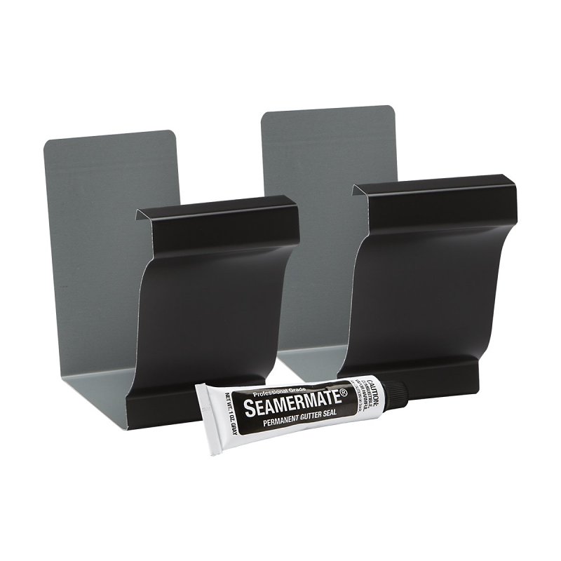 Amerimax 2500835 Gutter Connector, 5 in Gutter, Aluminum, Black