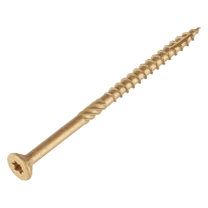 SaberDrive 50746 Deck Screw, #9 Thread, 3 in L, UNC Thread, 6 Nibs Bugle Head, Star Drive, Type 17 Point, Steel, Tan, 73
