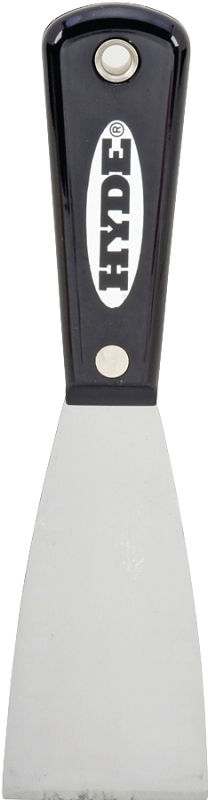 Hyde Black & Silver Series 02300 Stiff Putty Knife, 2 in W Blade, HCS Blade, Nylon Handle