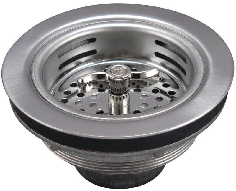 Keeney 1433SS Basket Strainer, 4-7/16 in Dia, Stainless Steel, 3-1/4 in Mesh, For: 3-1/2 in Dia Opening Sinks