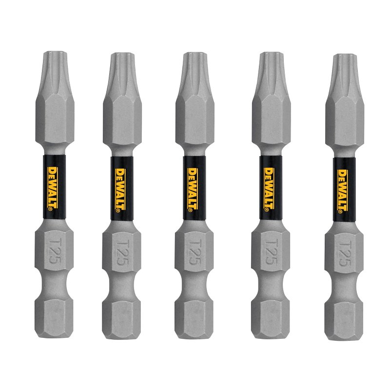 DEWALT TOUGHGRIP DWAF2TX25TG5 Screwdriver Bit, #25 Drive, Torx Drive, 1/4 in Shank, Hex Shank, 2 in L, Steel