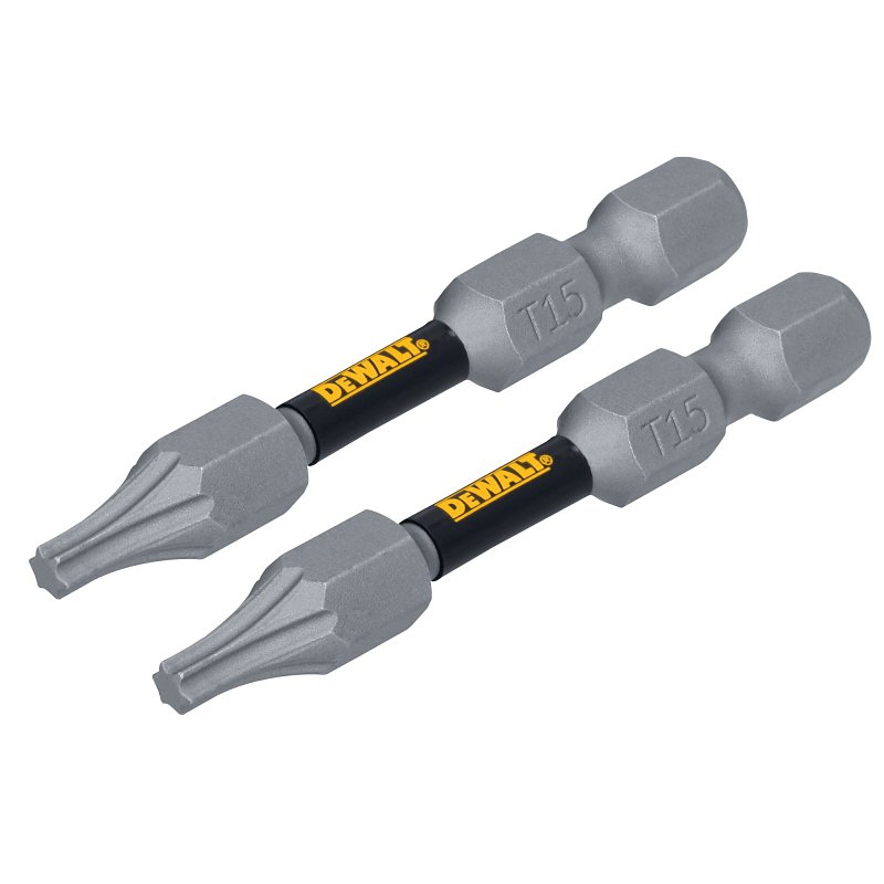 DEWALT TOUGHGRIP DWAF2TX15TG2 Screwdriver Bit, #15 Drive, Torx Drive, 1/4 in Shank, Hex Shank, 2 in L, Steel