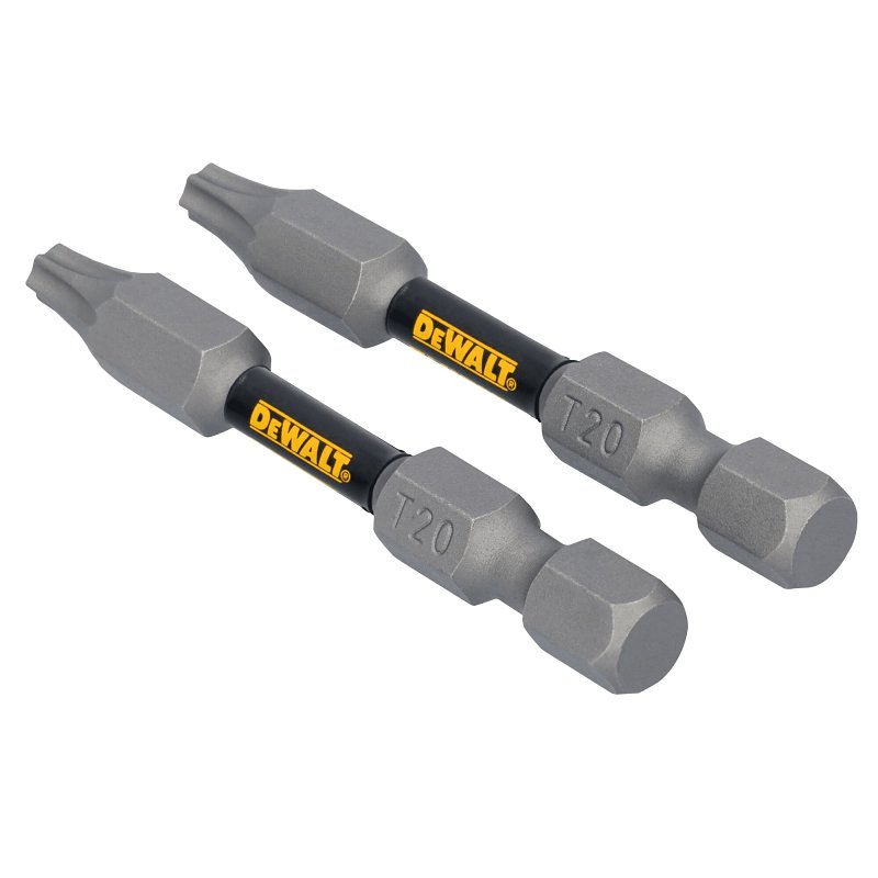 DEWALT TOUGHGRIP DWAF2TX20TG2 Screwdriver Bit, #20 Drive, Torx Drive, 1/4 in Shank, Hex Shank, 2 in L, Steel