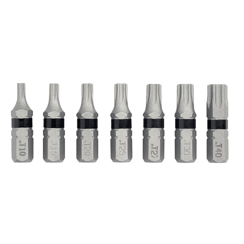 DEWALT TOUGHGRIP DWAF1TSTG7 Security Torx Bit Set, 7-Piece, Steel, Black/Silver, Silver