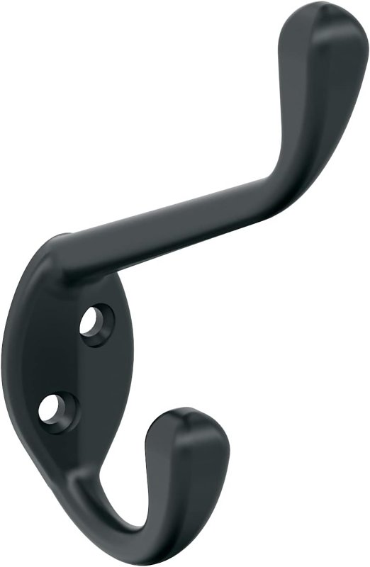 Noble H55451MB Decorative Wall Hook, 7/16 in W, Zinc, Matte Black, 25 lb, 3-9/16 in Projection