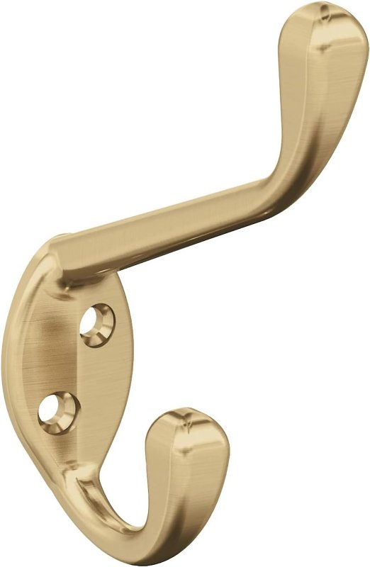 Noble H55451CZ Decorative Wall Hook, 7/16 in W, Zinc, Champagne Bronze, 25 lb, 3-9/16 in Projection