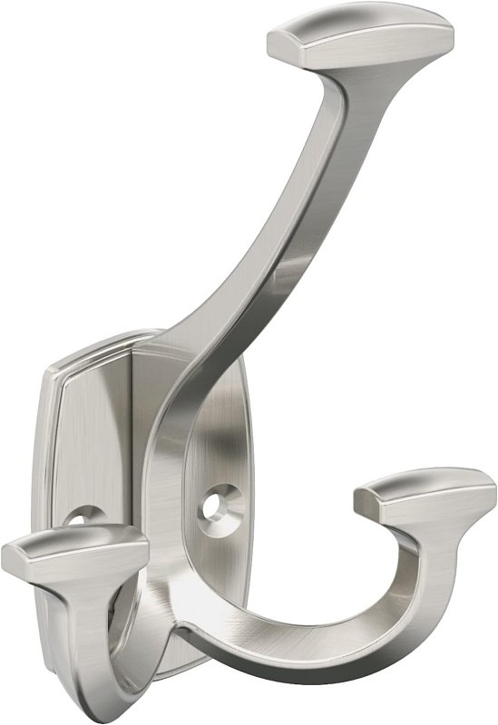 Amerock Vicinity Series H37004G10 Decorative Wall Hook, 3-1/8 in W, Zinc, Satin Nickel, 25 lb, 2-11/16 in Projection