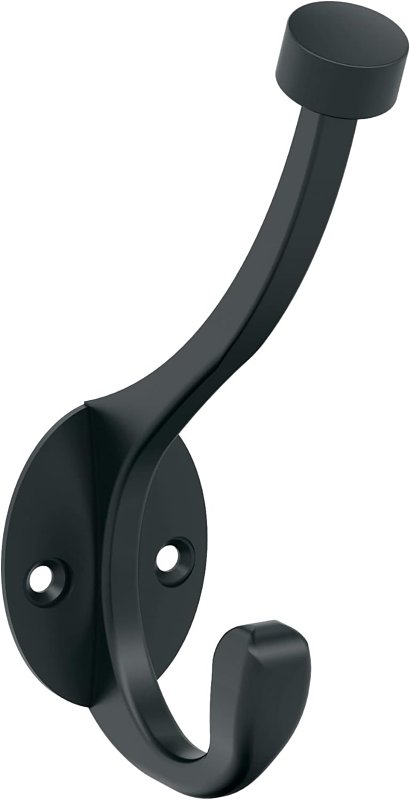 Adare H55465MB Decorative Wall Hook, 11/16 in W, Zinc, Matte Black, 25 lb, 3-5/16 in Projection