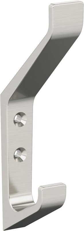 Amerock Emerge Series H37003G10 Decorative Wall Hook, 3/4 in W, Zinc, Satin Nickel, 25 lb, 2-1/4 in Projection