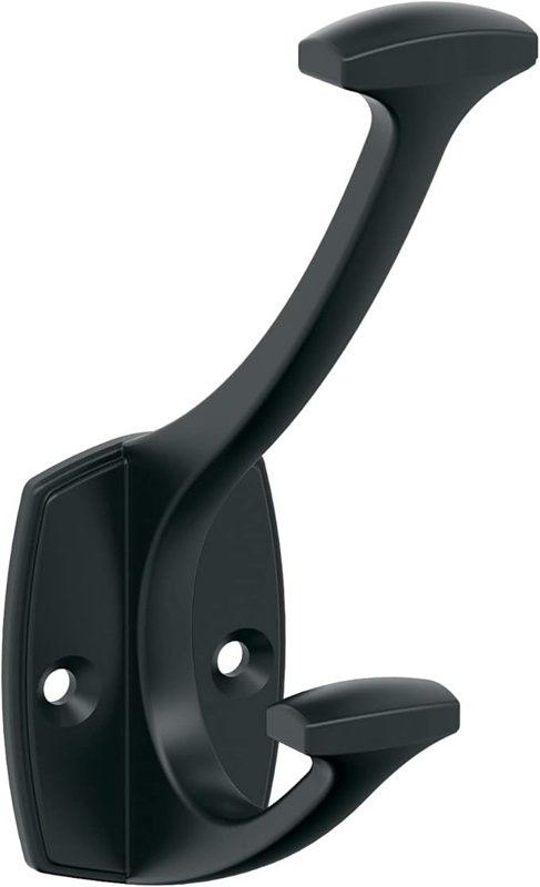 Amerock Vicinity Series H37001MB Decorative Wall Hook, 1 in W, Zinc, Matte Black, 25 lb, 2-11/16 in Projection