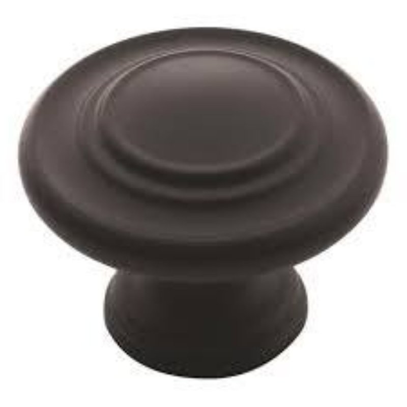 Amerock TEN1586FB Cabinet Knob, 1 in Projection, Zinc, Matte Black