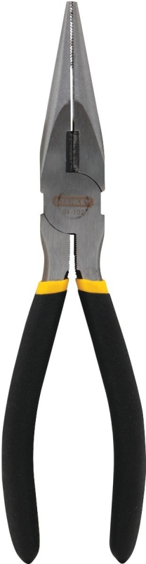 STANLEY 84-102 Nose Plier, 8 in OAL, 29/32 in Cutting Capacity, 1-11/16 in Jaw Opening, Black/Yellow Handle